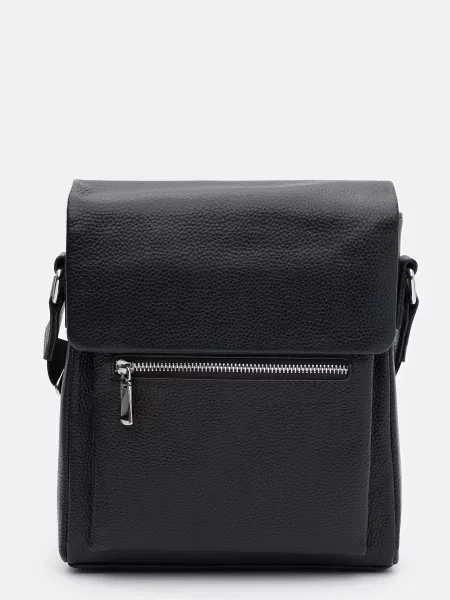 Кожаная сумка через плечо Borsa Leather черная