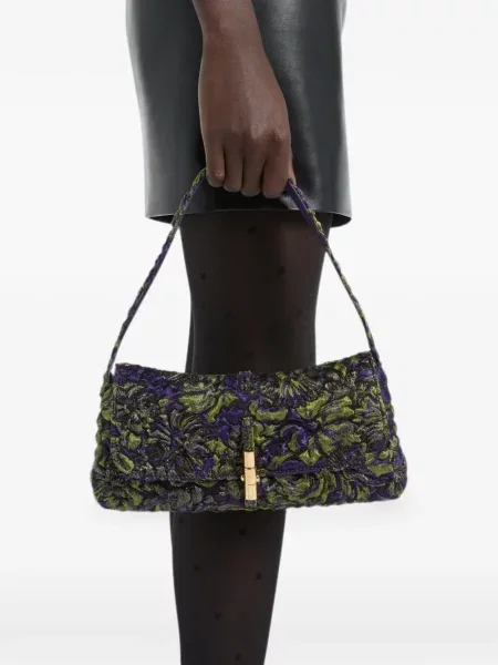 Geantă Balmain din jacard violet