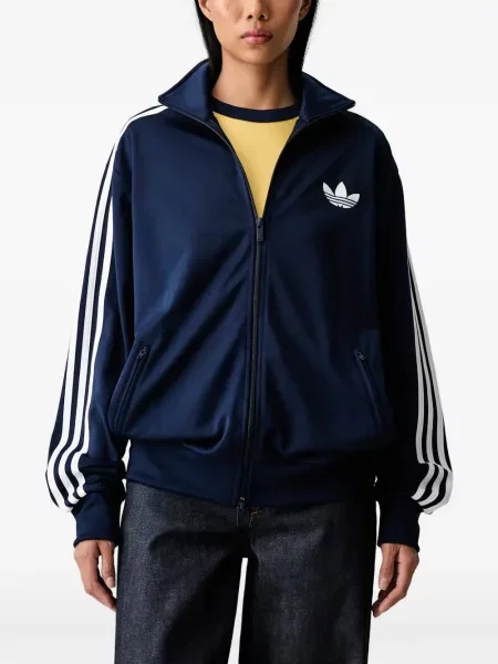 Hanorac Adidas cu glugă cu imagine din țesătură twill albastru