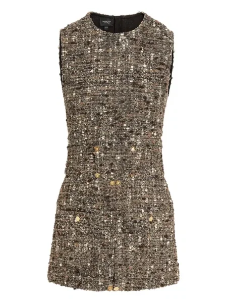 Mała mały sukienka mini Giambattista Valli garniturowa brązowa