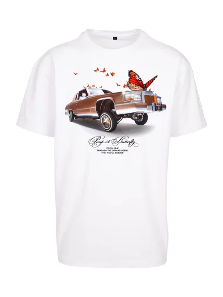 MT Upscale Tricou maro / roșu / negru alb