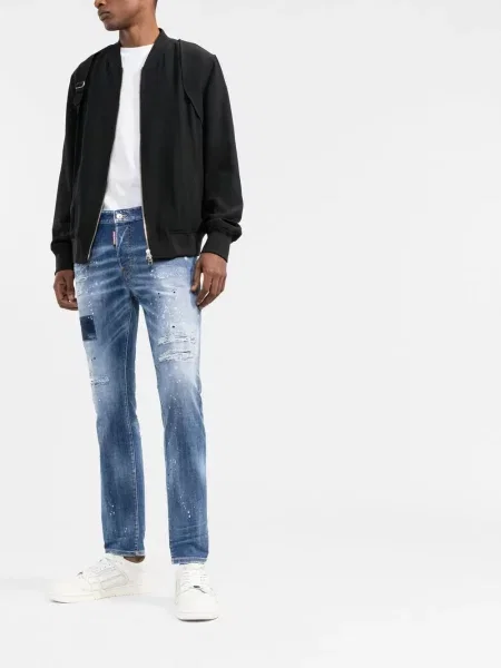 Džinsai Dsquared2 su įbrėžimais mėlyna