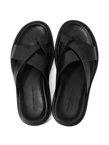 Sandale James Perse din piele cu bretele negru