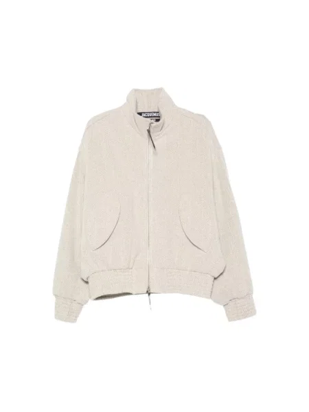 Kurtka bomber Jacquemus wełniany beżowy