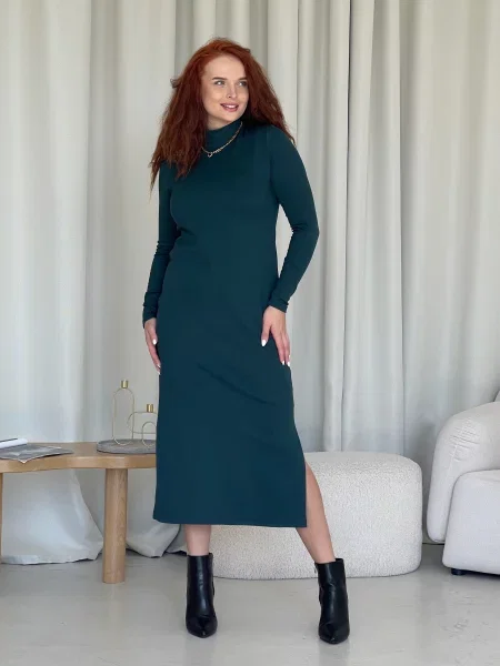 Сукня міді Merlini бавовна/еластан зелений