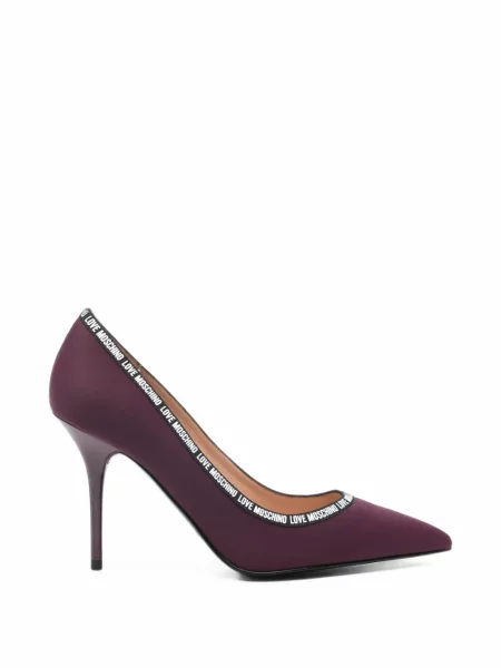 Pantofi cu toc Love Moschino cu autograf violet
