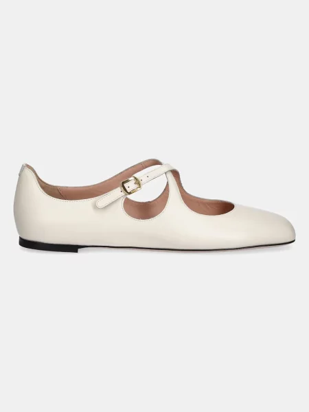 Кожаные балетки Bally бежевые