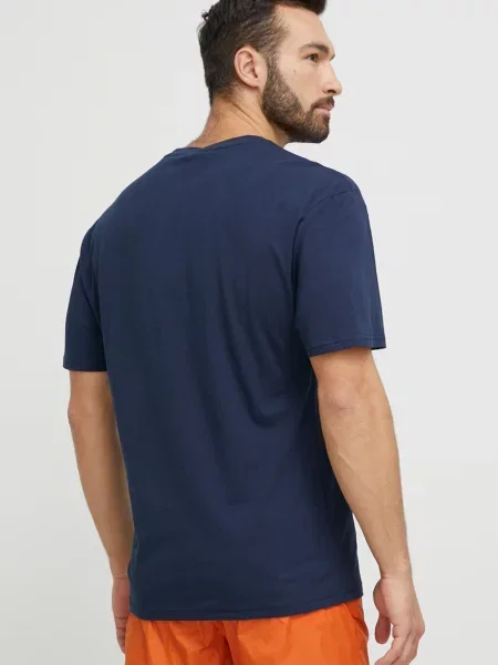 HUGO Kratka majica za plažo T-SHIRT RN RELAXED modra