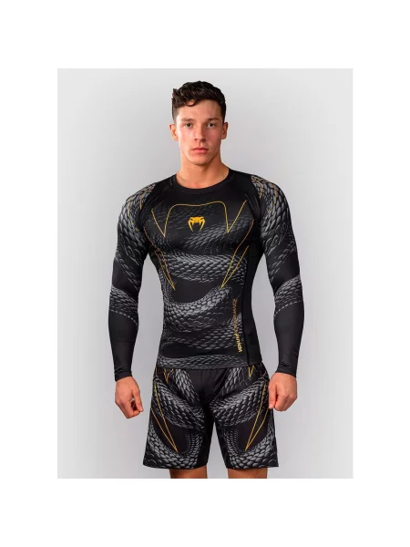 Koszulka Venum Matupa Rashguard czarno-szaro-pomarańczowa S czarna