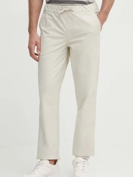 Панталон Pepe Jeans PULL ON CUFFED SMART PANTS с кройка по тялото бежово
