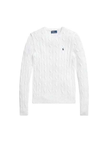 Dzianinowy sweter Polo Ralph Lauren z logo klasyczny biały