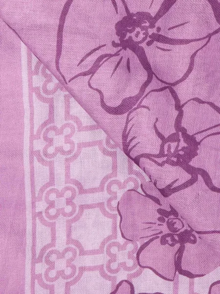 Fular V°73 cu model floral cu imagine violet