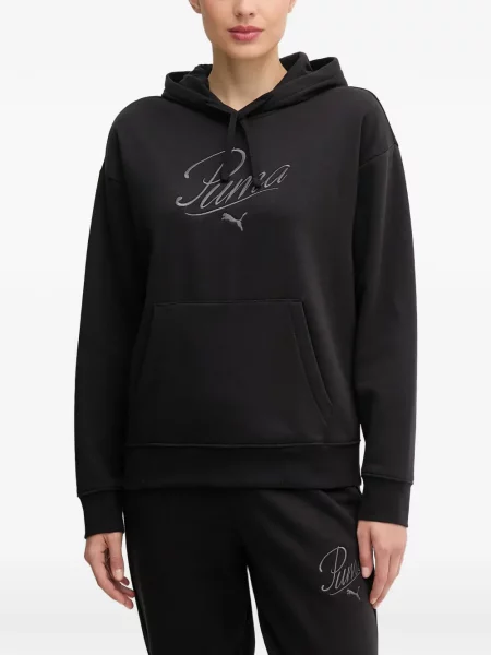 Hanorac cu glugă Puma cu broderie cu cordon negru