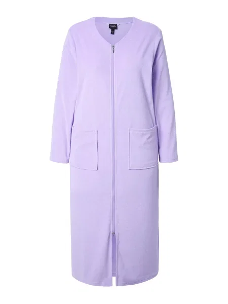 Ulla Popken Halat de baie lung mov lavandă