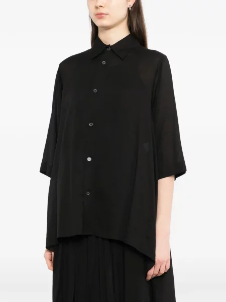 Cămașă Yohji Yamamoto asimetrică negru