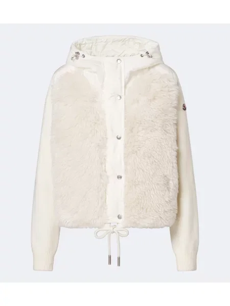 Cardigan Moncler de lână alb