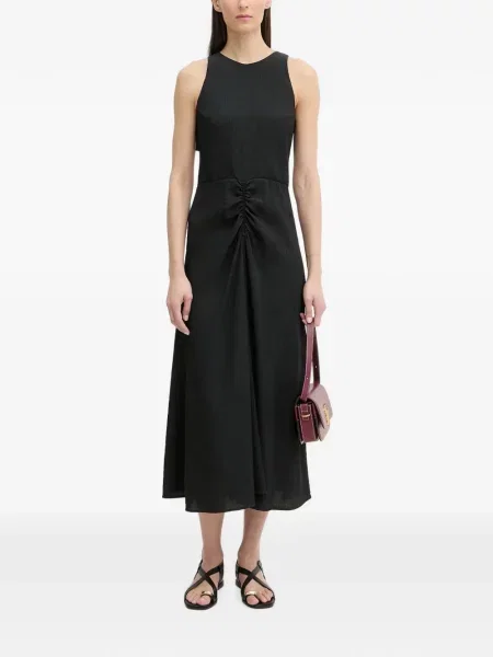 Rochie midi Sessun cu volane negru