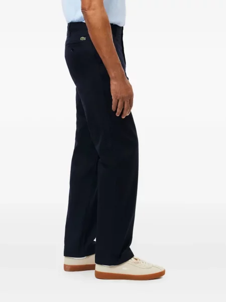 Pantaloni Lacoste cu broderie albastru