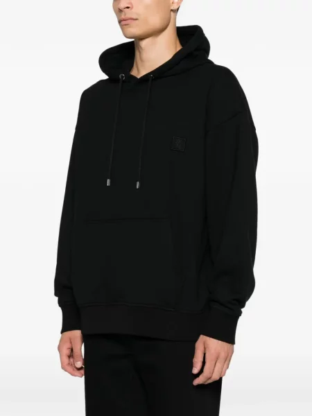 Φλοράλ hoodie Wooyoungmi με σχέδιο μαύρο
