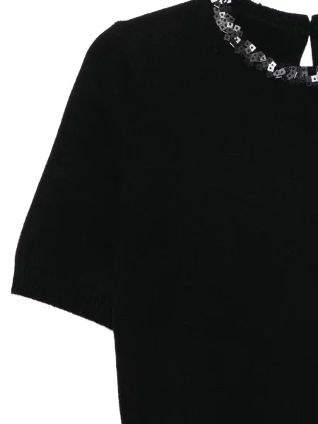 Scurt tricou Semicouture cu paiete negru