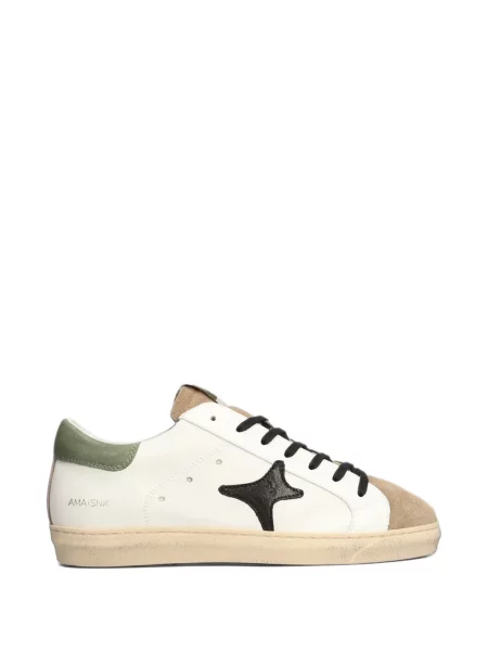 Sneakerși Ama Brand din piele de căprioară alb