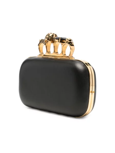 Kopertówka Alexander Mcqueen skórzana czarna