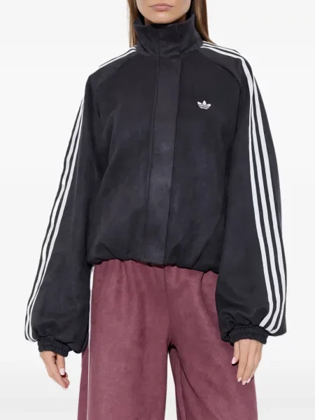 Pantaloni Adidas tricotate alergare cu dungi roșu