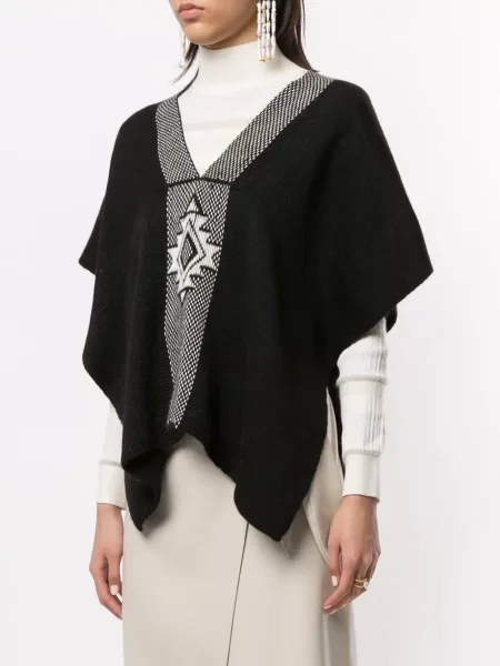Poncho Voz tricotate negru