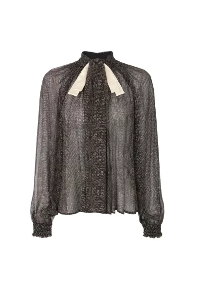 Bluzka Elisabetta Franchi w grochy z krepy czarna