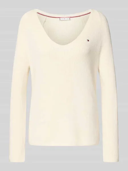 Tommy Hilfiger Sweter z dzianiny Kobiety jednolity M beżowy
