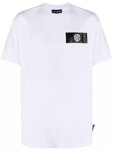 Tricou Plein Sport cu dungi de tigru alb