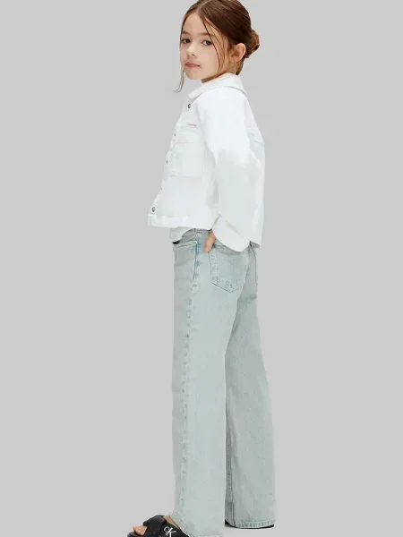Calvin Klein Jeans дънки wide leg за деца синьо