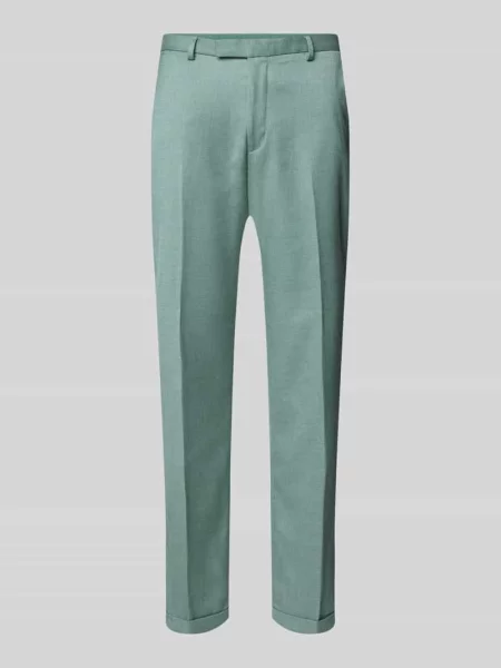 Spodnie do garnituru o kroju slim fit z dodatkiem lnu Mcneal zielone
