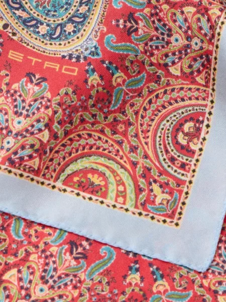 Μεταξωτός κασκόλ Etro με σχέδιο paisley κόκκινο