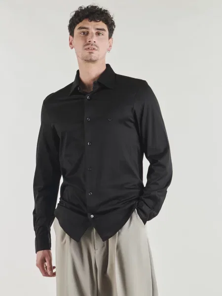 Košeľa Emporio Armani čierna