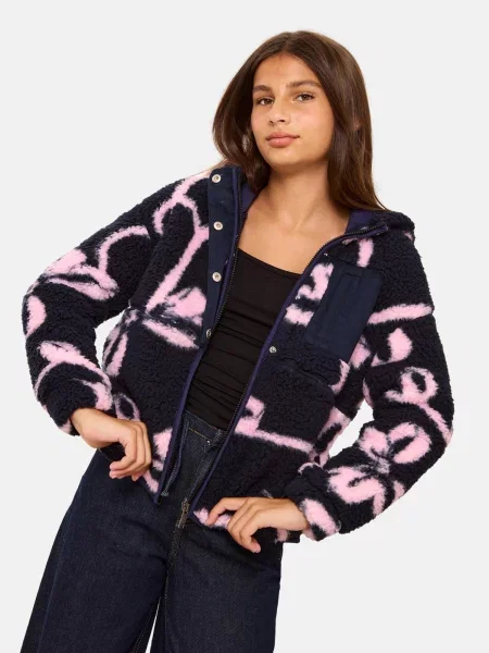 Lipsy Jachetă fleece bleumarin roz