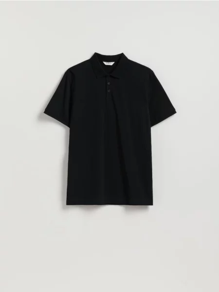 Reserved Tricou polo regular fit negru