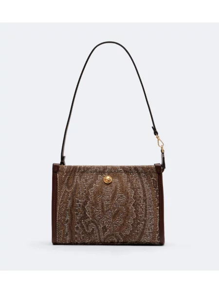 Top Etro din canvas maro