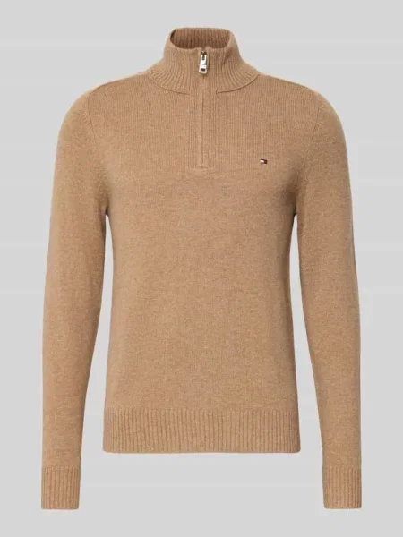 Bluza z kołnierzem o kroju regular fit z czystej wełny Tommy Hilfiger