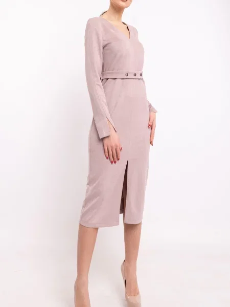 Замшева Сукня міді RiMari пудра