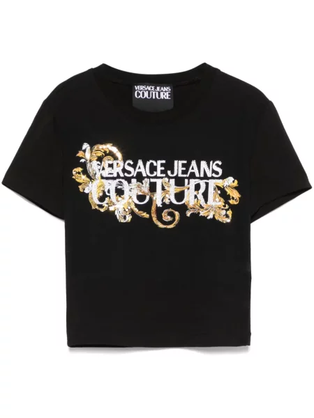 Tricou Versace Jeans Couture cu imagine negru