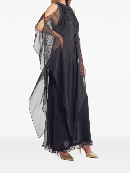 Rochie maxi Irina Schrotter de mătase negru