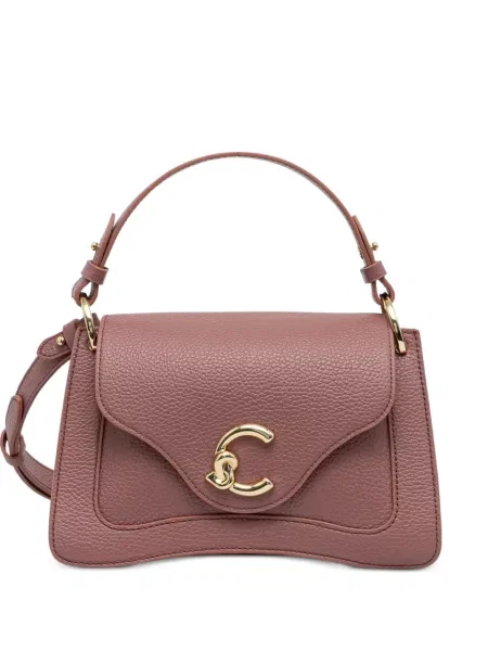 Geanta crossbody Coccinelle din piele cu autograf roz