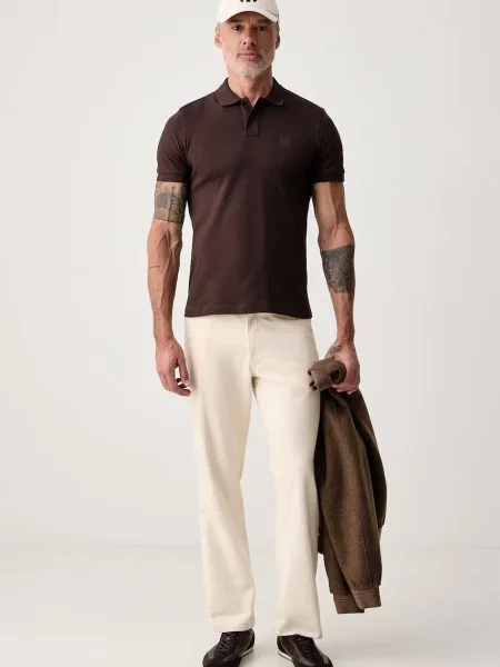 Tricou polo Boss Orange portocaliu