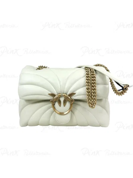 Torebka crossbody Pinko skórzana klasyczna beżowa