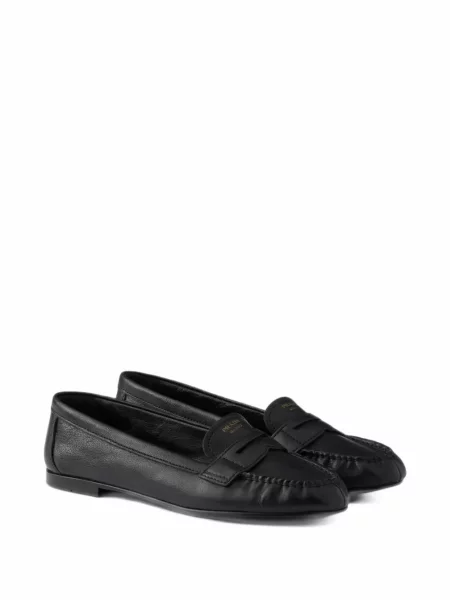 Кожени лоуфъри Prada черно