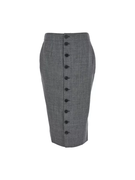 Spódnica Alexander Mcqueen wełniana szara
