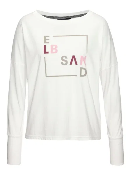 Elbsand Tricou bej / roşu închis alb