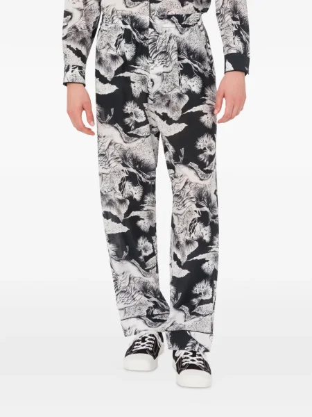 Pantaloni Moschino cu model floral cu imagine negru