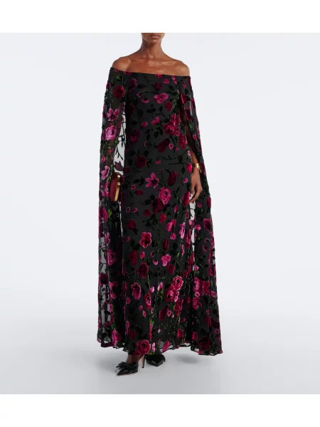 Rochie Rodarte de catifea cu model floral